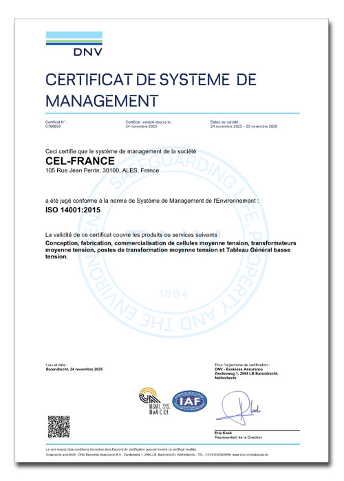 Certificat ISO 9001
